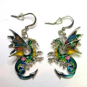 Flying dragon earrings